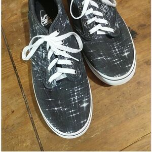 Vans Canvas Skater Sneakers - 7 - Cosmic Galaxy Stars Design - Perfect for Fall